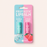 2K Fruitastic Bubble Gum & Strawberry dárková sada balzámů na rty 2×4,2 g