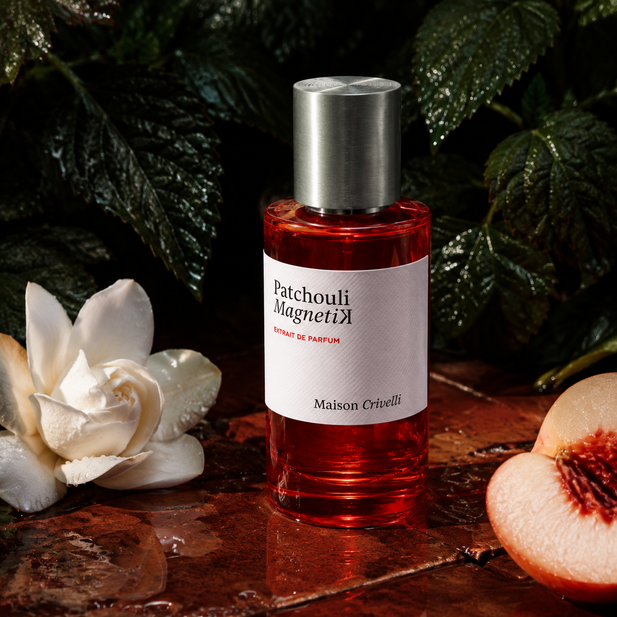 Maison Crivelli Patchouli Magnetik v dešťovém zátiší s gardénií a bílou broskví – MrRizz