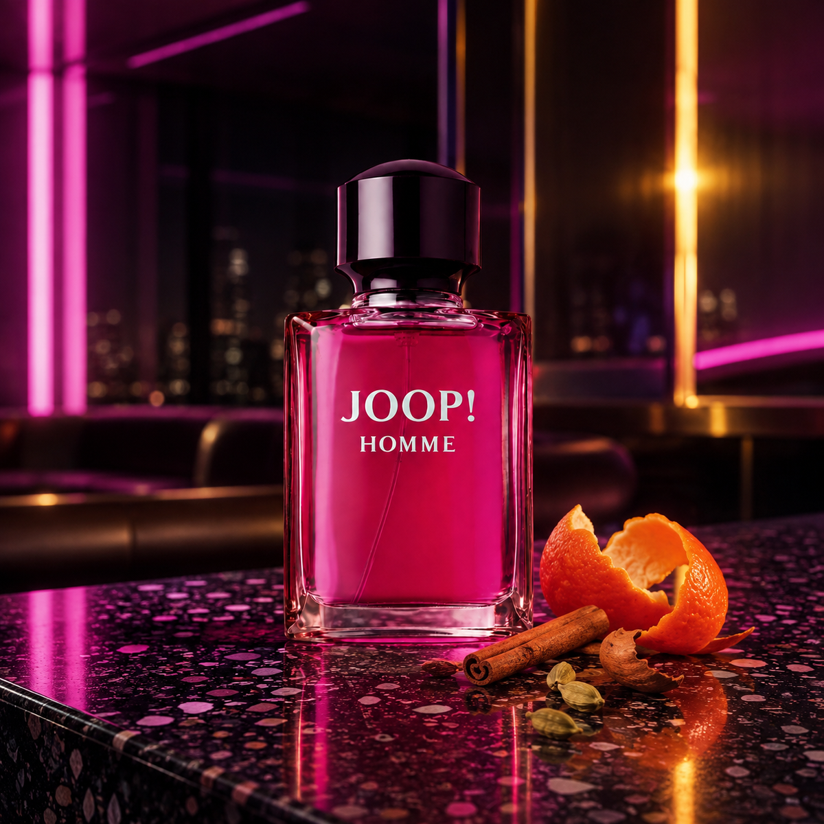 Joop! Homme EDT – neonové noční zátiší s mandarinkou, skořicí a kardamomem – MrRizz