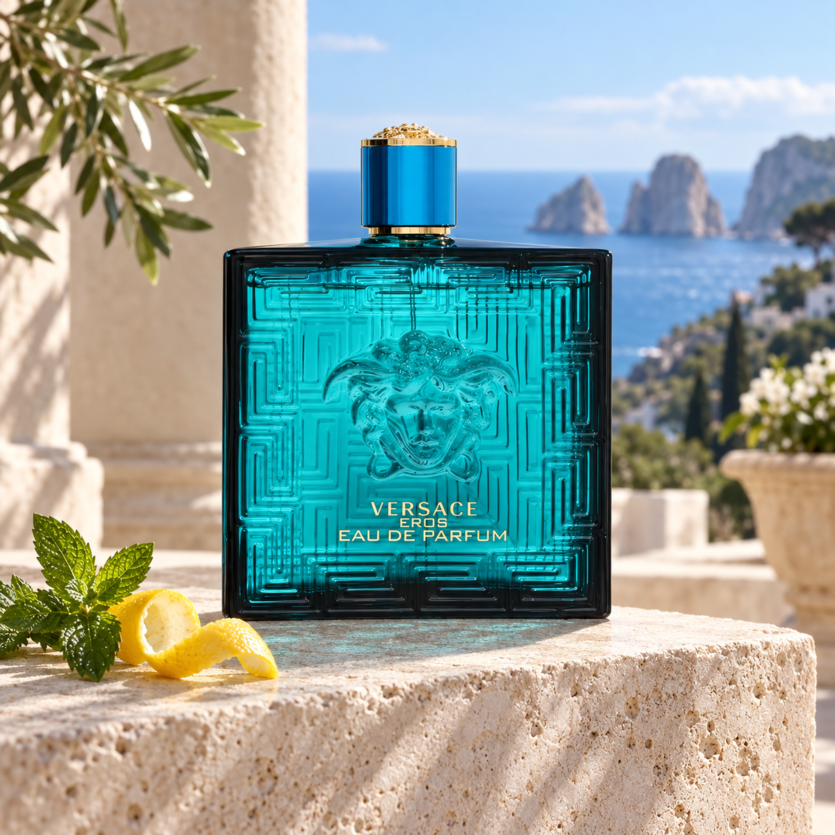 Versace Eros EDP 200 ml – produkt v prostředí