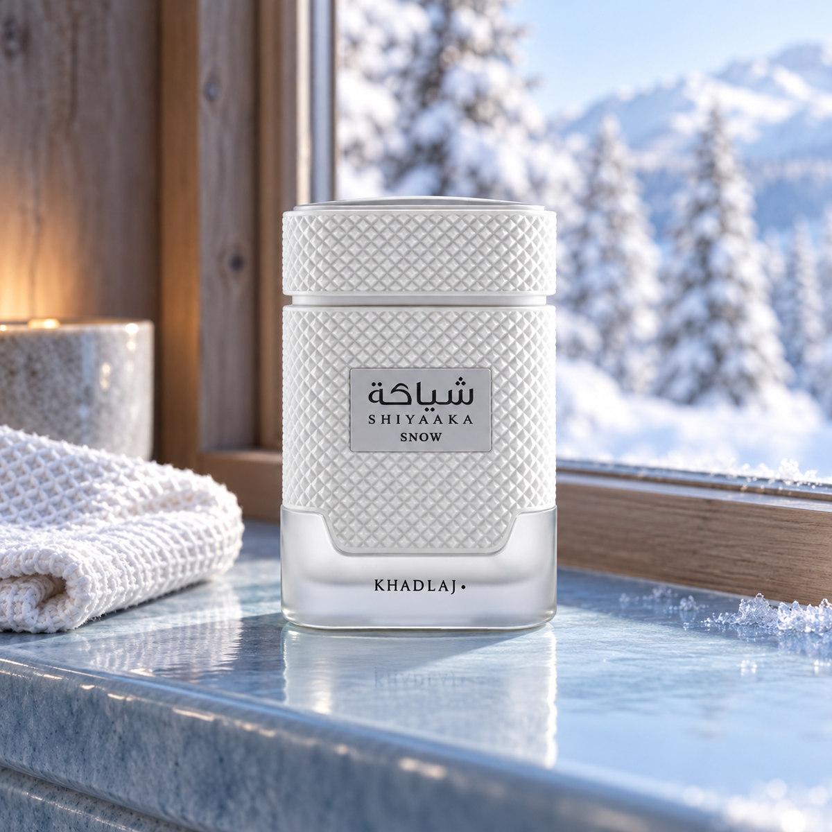 Khadlaj Shiyaaka Snow EDP 100 ml – produkt v prostředí