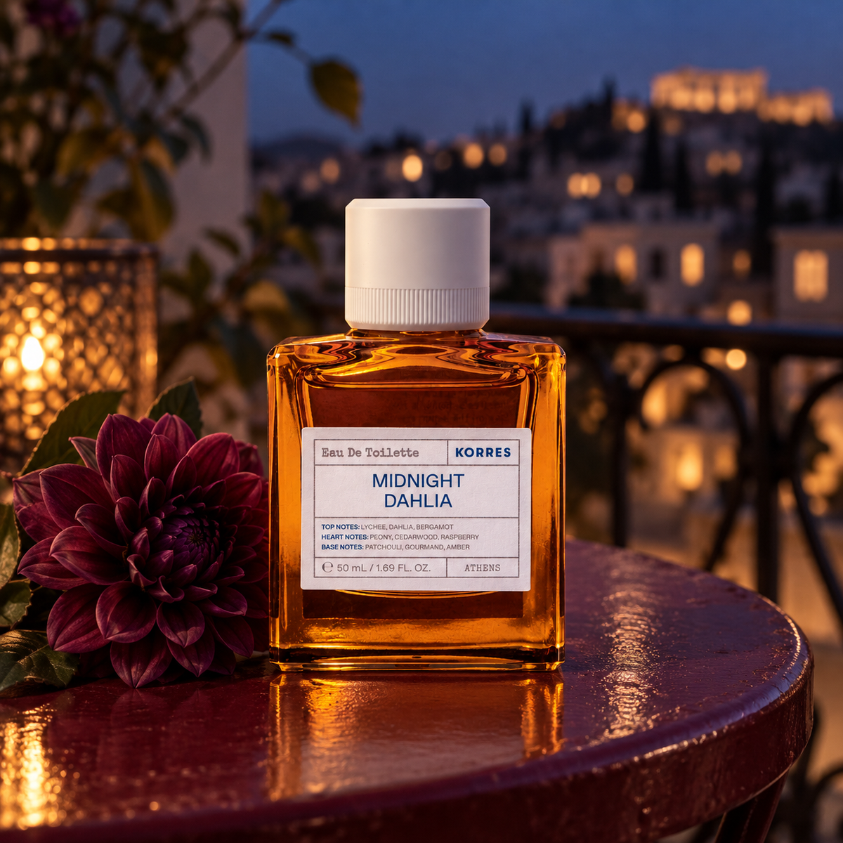 Korres Midnight Dahlia EDT 50 ml – produkt v prostředí