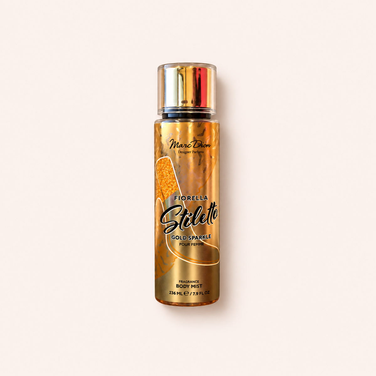 Marc Dion Fiorella Stiletto Gold Sparkle 236 ml – titulní produktová fotografie – MrRizz