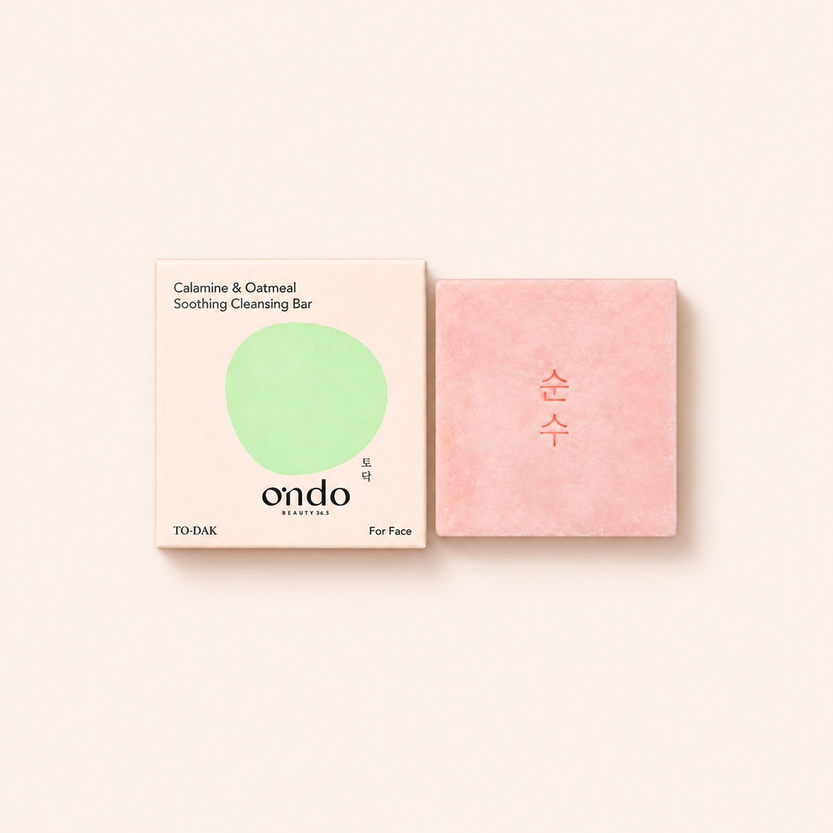 Ondo Beauty 36.5 TO-DAK Calamine & Oatmeal Soothing Cleansing Bar 70 g – produktová fotografie