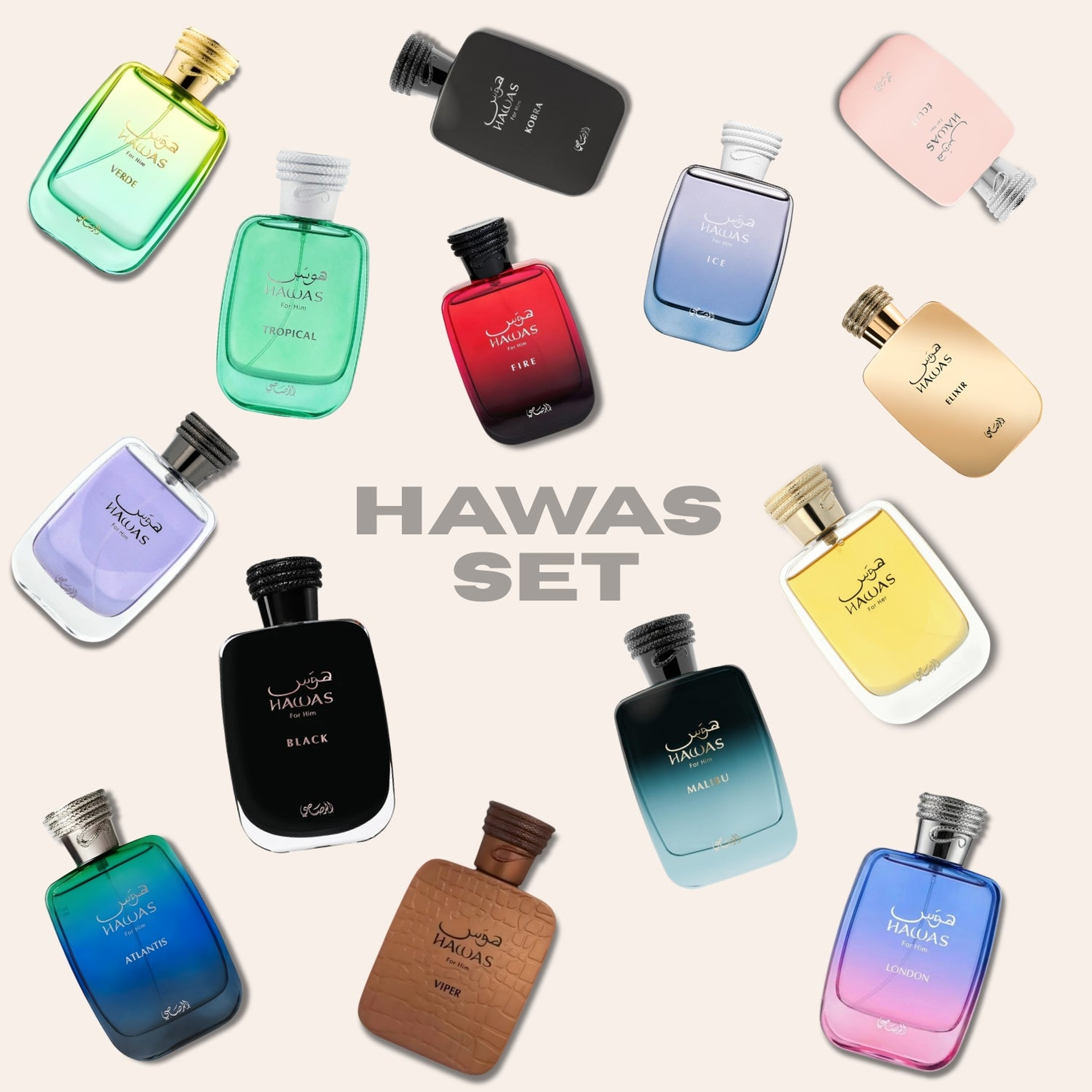 Rasasi Hawas Set – sada vzorků parfémů – MrRizz