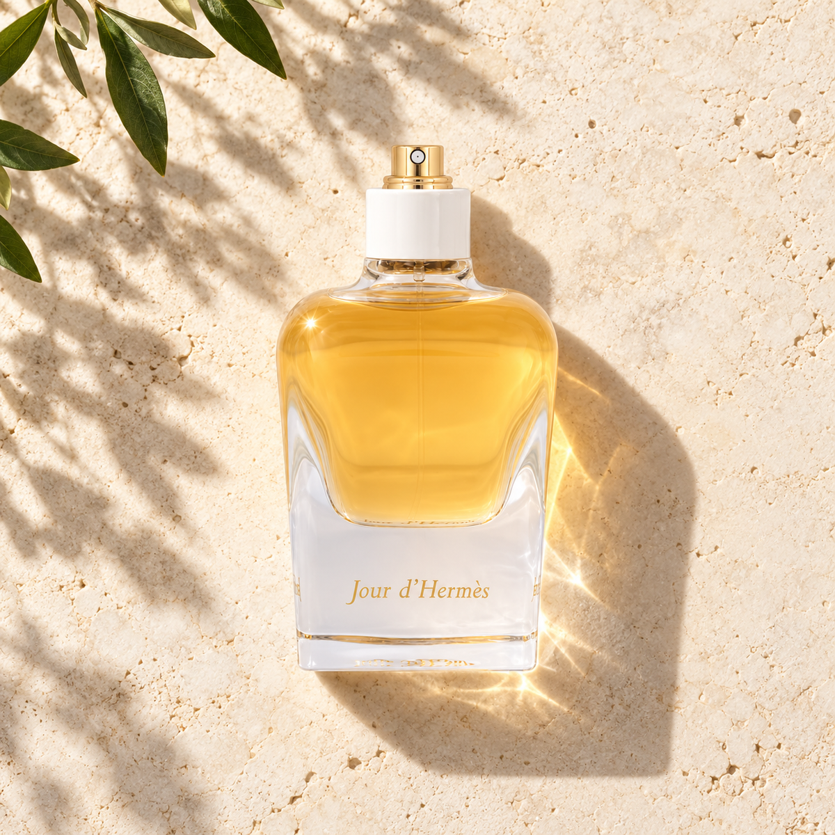 Hermes Jour d´Hermes EDP 85 ml – parfém v prostředí, pohled shora s bočním stínem