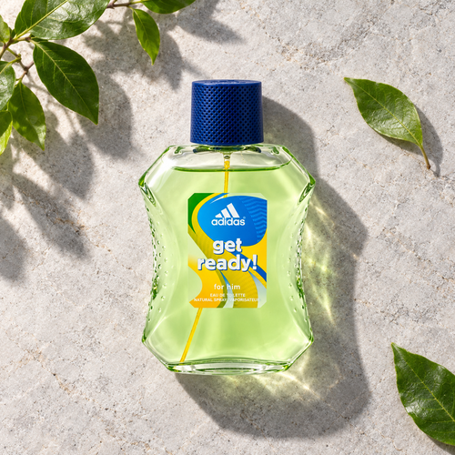 Adidas Get Ready! For Him EDT 100 ml – parfém v prostředí, pohled shora s bočním stínem