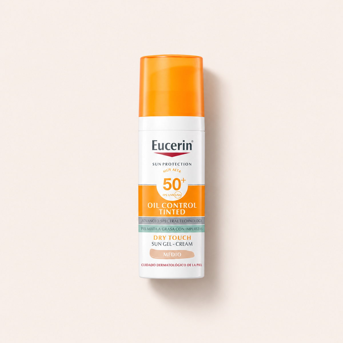 Eucerin Sun Oil Control Tinted Dry Touch Sun Gel-Cream 50 ml – titulní produktová fotografie – MrRizz