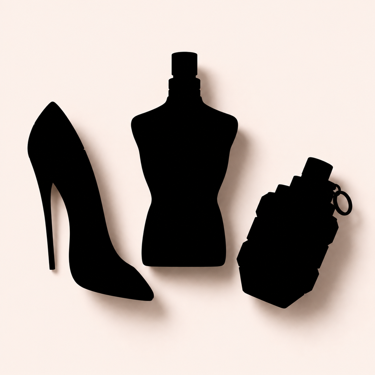 Mystery Set 3 ks se třemi realistickými černými siluetami parfémů – MrRizz
