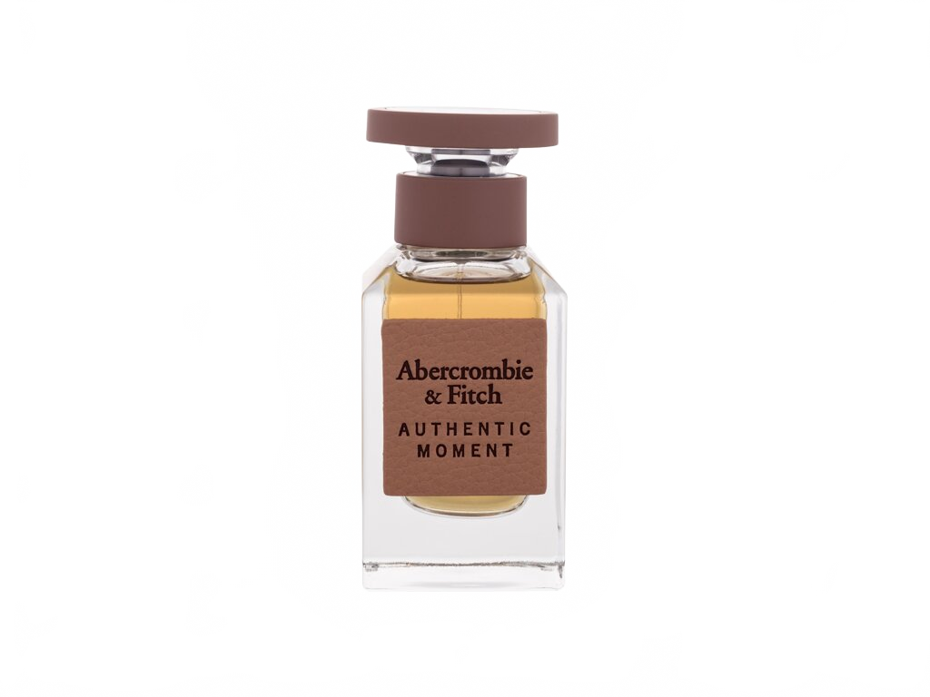 Flakon Abercrombie & Fitch Authentic Moment EDT 50 ml na béžovém pozadí – MrRizz