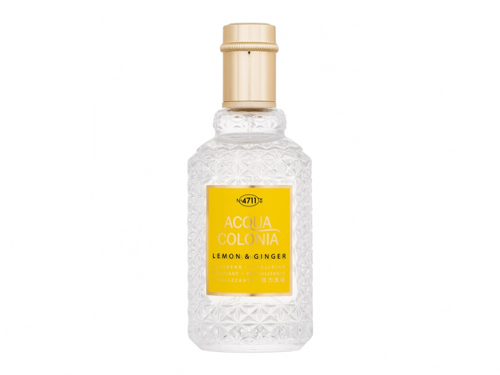 Flakon 4711 Acqua Colonia Lemon & Ginger Kolínská voda 50 ml na béžovém pozadí – MrRizz