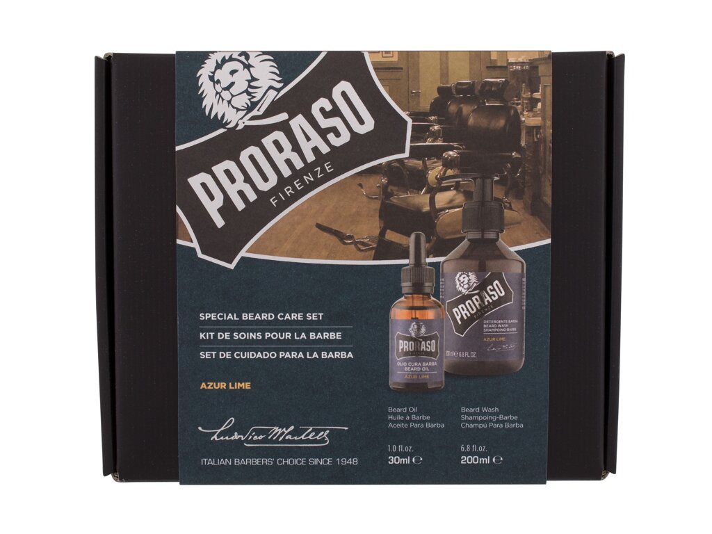 PRORASO Azur Lime Special Beard Care Set 200 ml - 200ml - Šampon