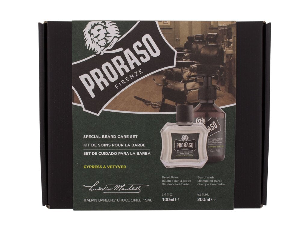 PRORASO Cypress & Vetyver Special Beard Care Set 200 ml - 200ml - Šampon