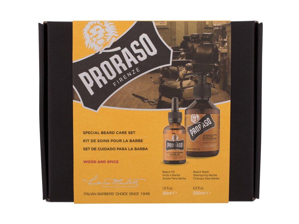 PRORASO Wood & Spice Special Beard Care Set - 200ml - Šampon