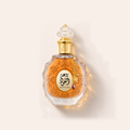 Flakon parfému Lattafa Rouat Al Oud EDP 100 ml na béžovém pozadí – MrRizz