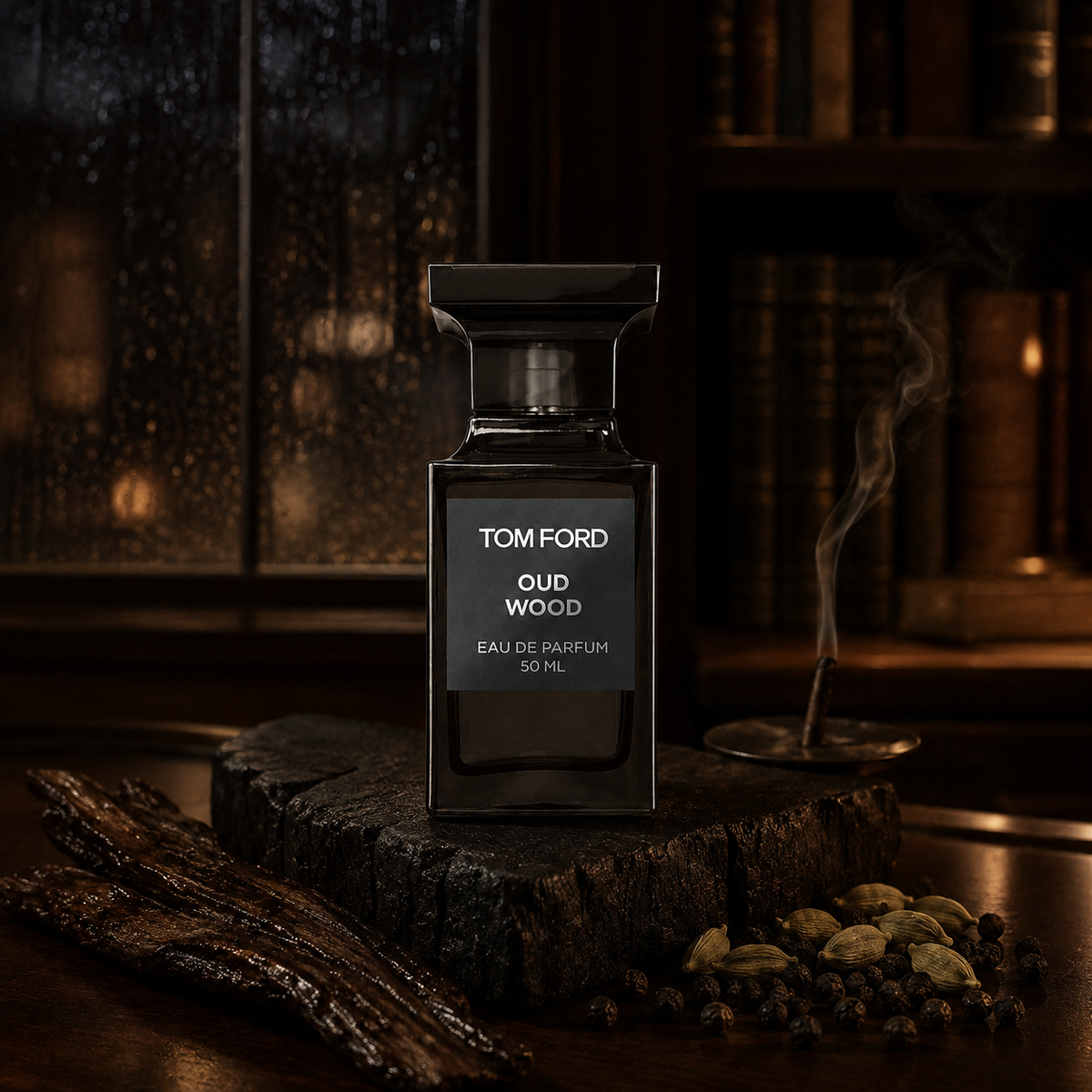 Tom Ford Oud Wood EDP – temné dřevité zátiší s kardamomem, pepřem, oudem a ambrou – MrRizz