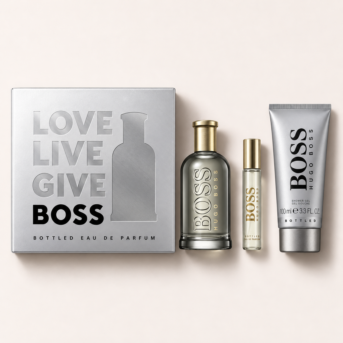 HUGO BOSS Boss Bottled dárková sada EDP 100 ml + EDP 10 ml + sprchový gel 100 ml – MrRizz
