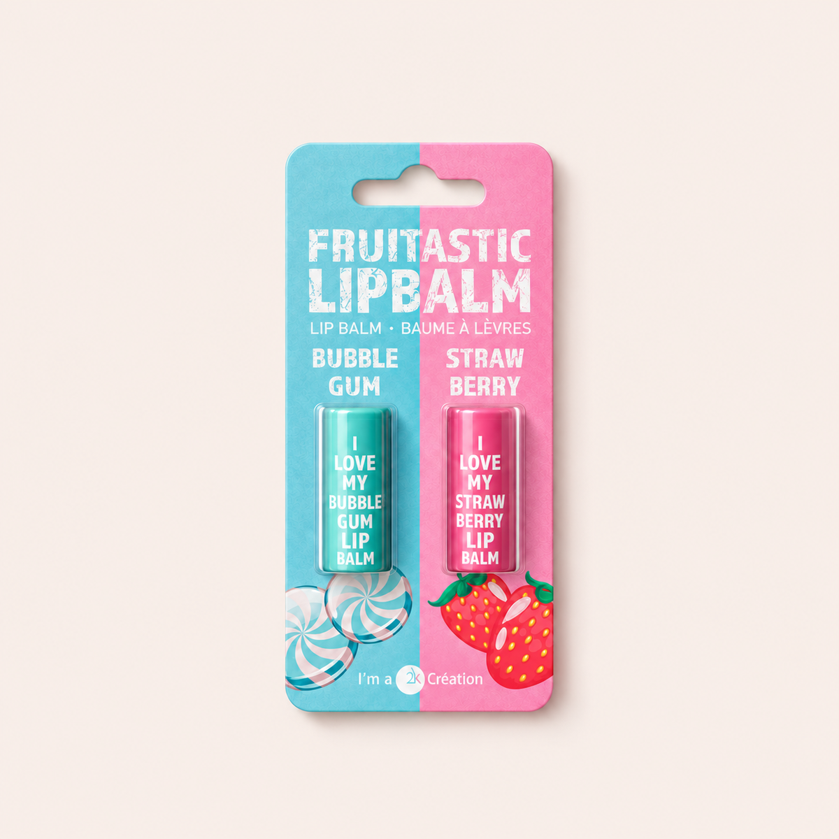 2K Fruitastic Bubble Gum & Strawberry dárková sada balzámů na rty 2×4,2 g – titulní fotografie MrRizz