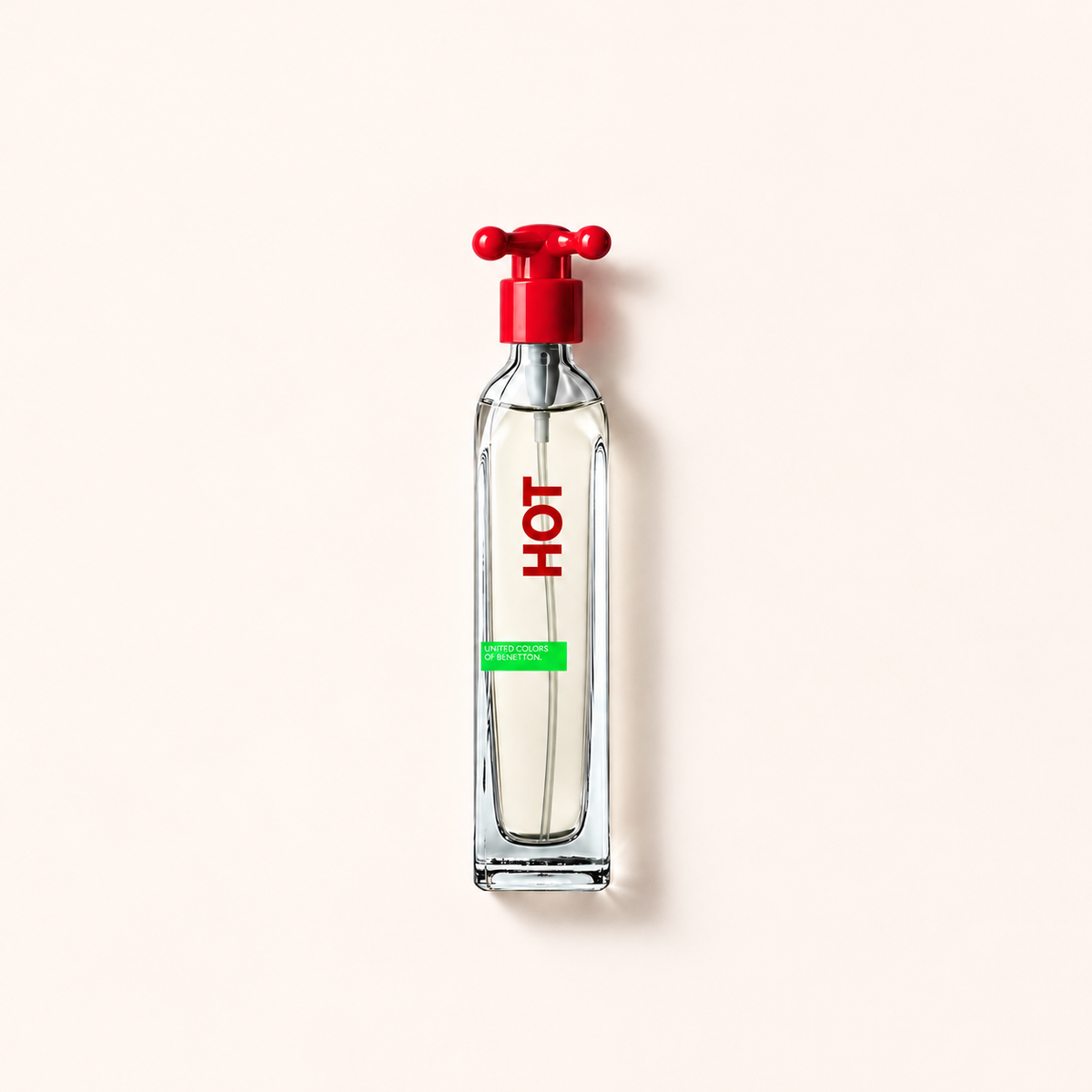 Flakon toaletní vody Benetton Hot EDT 100 ml s červeným kohoutkovým uzávěrem – MrRizz