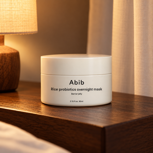 Abib Rice Probiotics Overnight Mask Barrier Jelly 80 ml – atmosférická fotografie – MrRizz