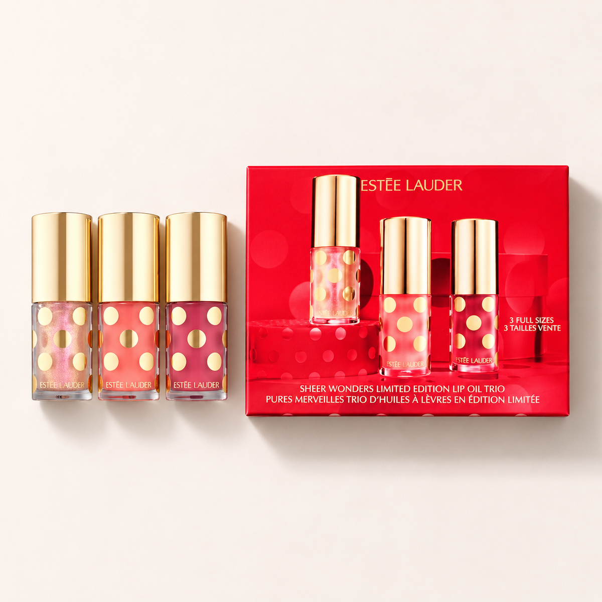 Estée Lauder Sheer Wonders Limited Edition Lip Oil Trio 4,5 ml – výrobek s originálním obalem – MrRizz
