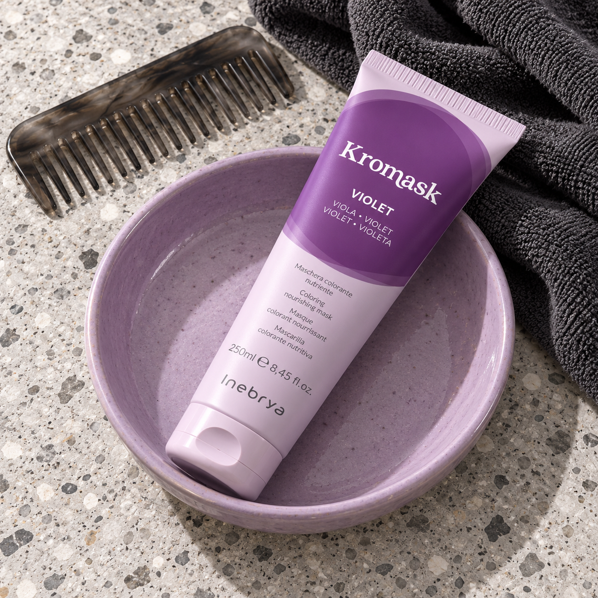 Inebrya Kromask Violet vyživující barevná maska 250 ml – atmosférická fotografie – MrRizz