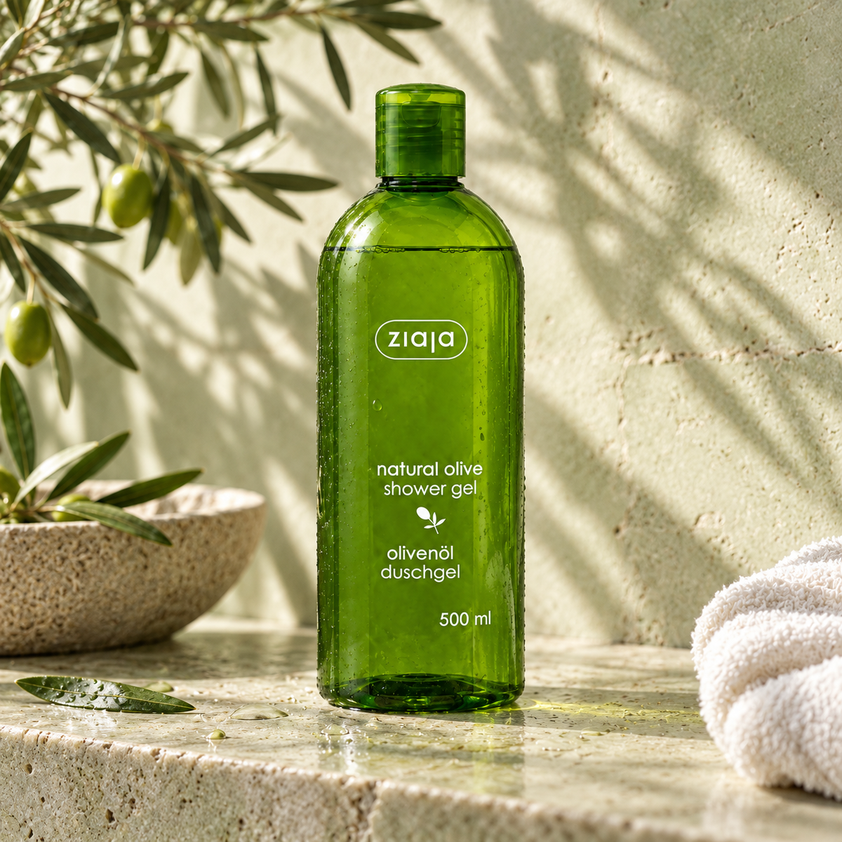 Ziaja Natural Olive Sprchový gel 500 ml – atmosférická fotografie – MrRizz