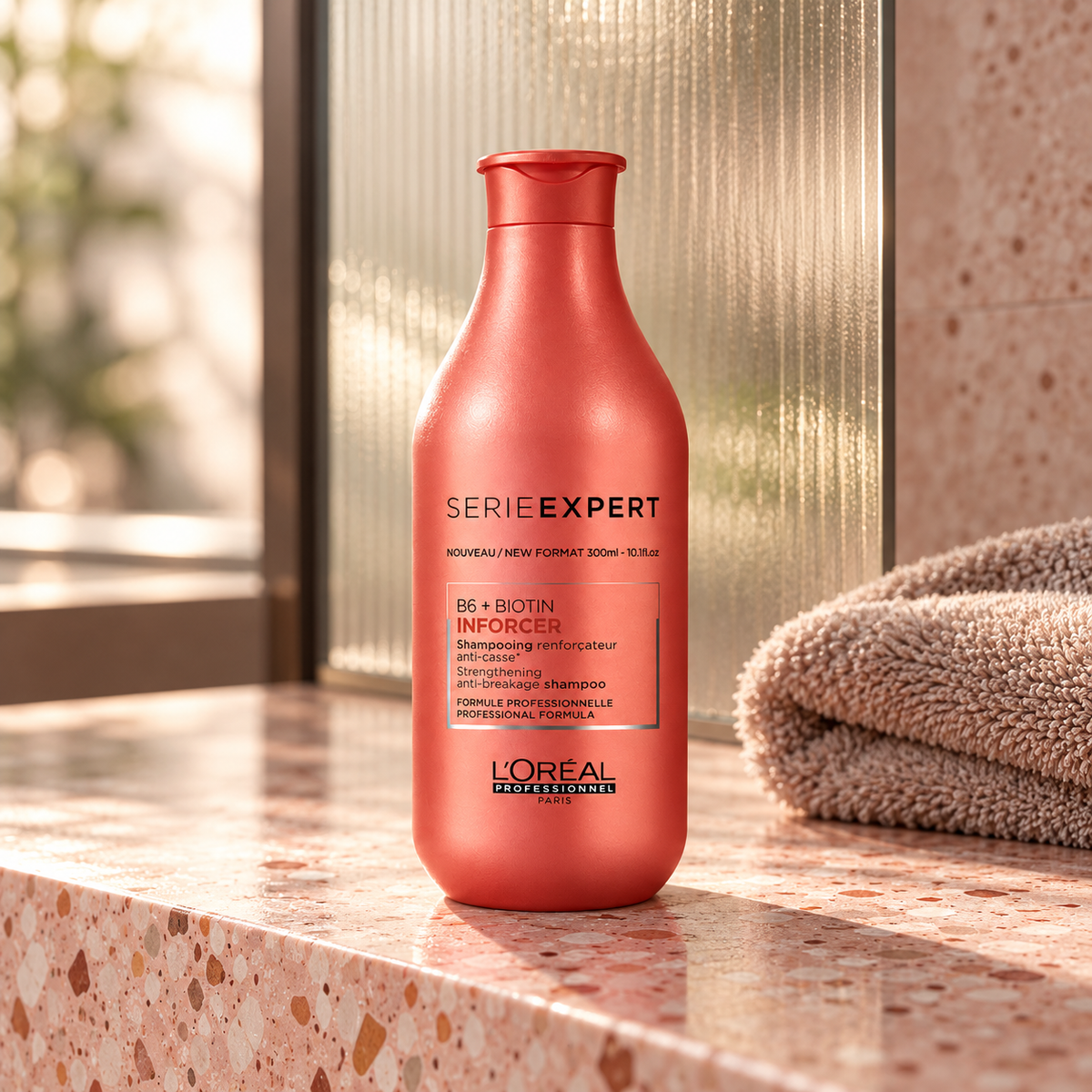 L'Oréal Professionnel Inforcer Professional Shampoo 300 ml – atmosférická fotografie – MrRizz