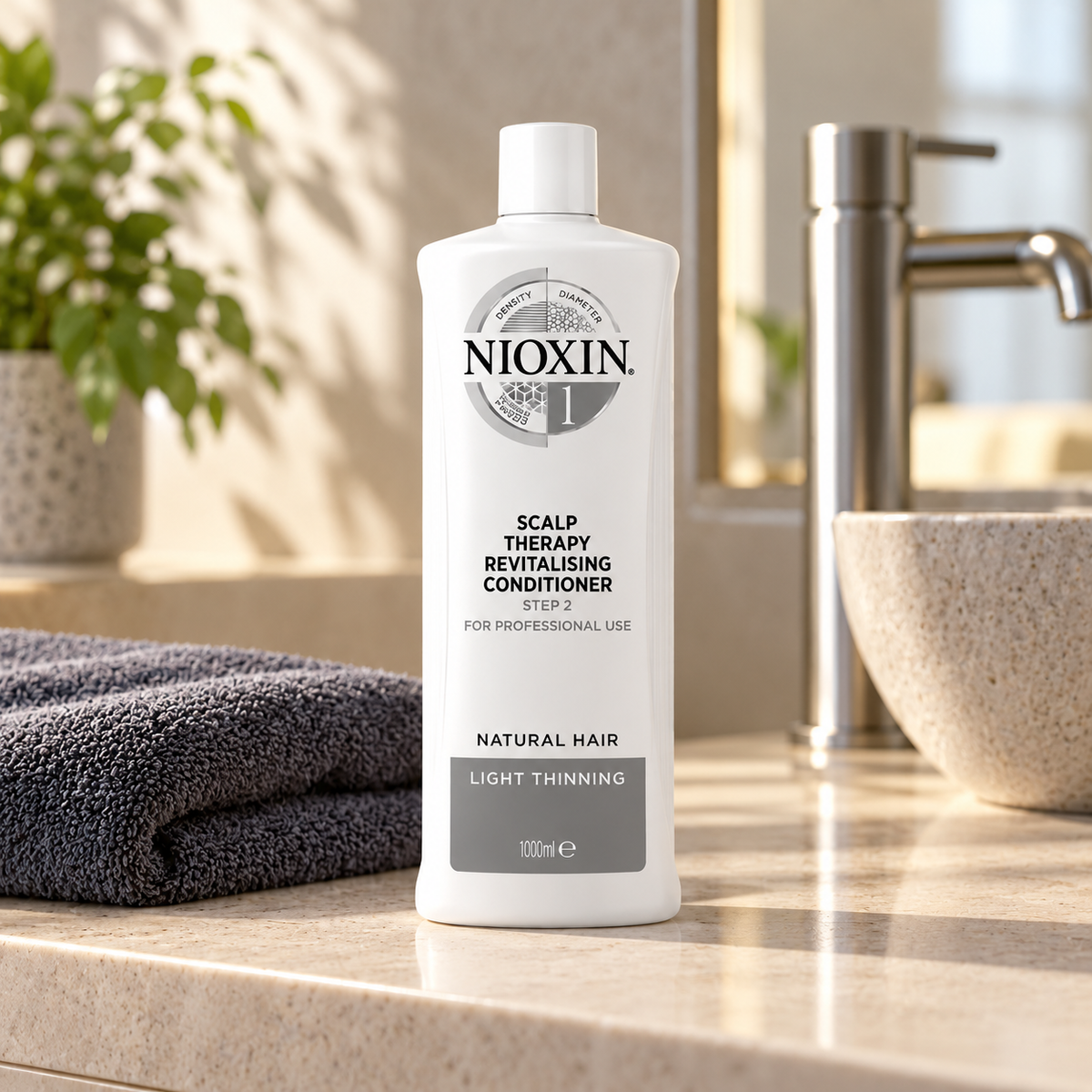 Nioxin System 1 Scalp Therapy Revitalising Conditioner 1000 ml – atmosférická fotografie – MrRizz