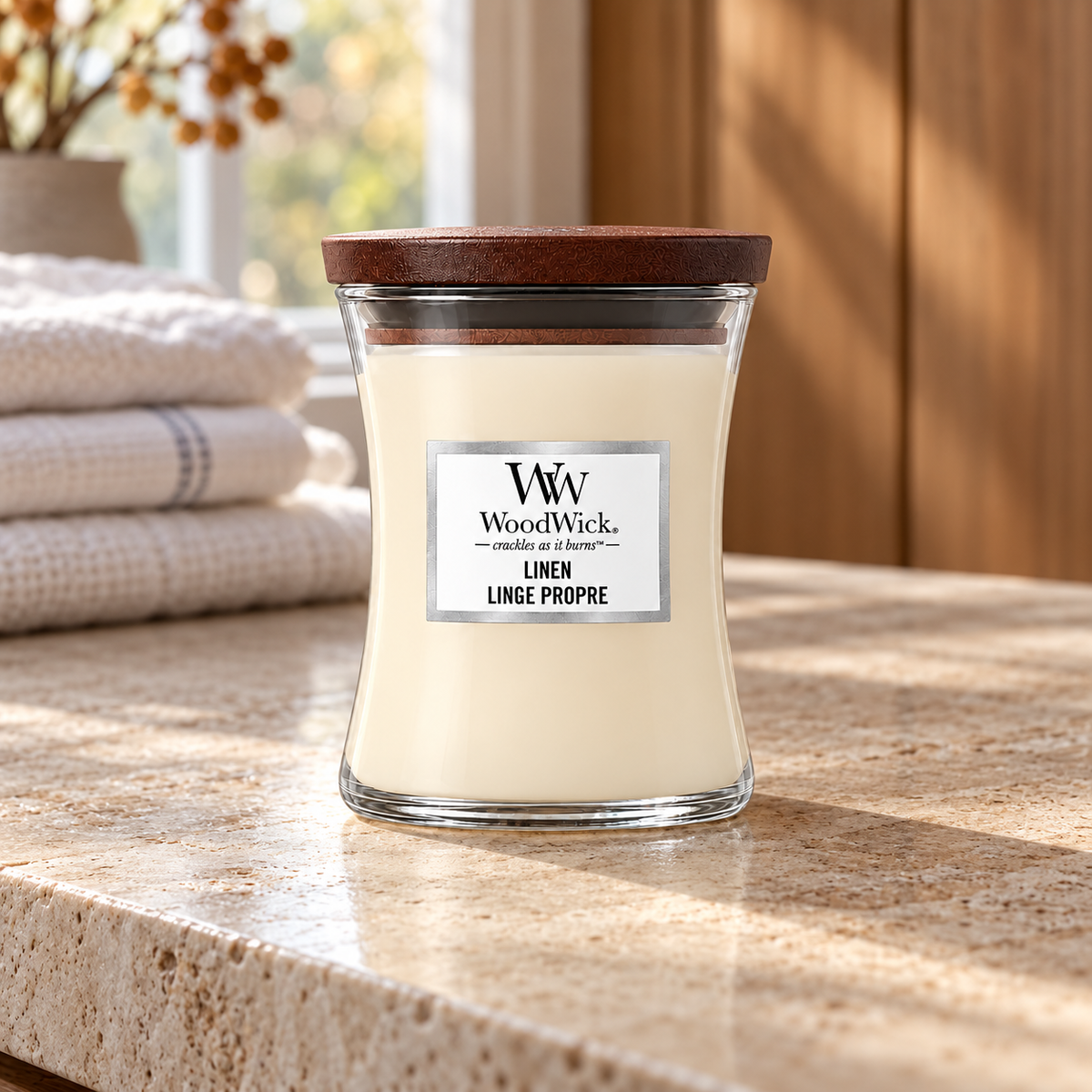 WoodWick Linen 275 ml – atmosférická fotografie – MrRizz