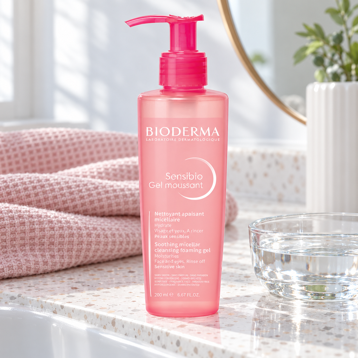 BIODERMA Sensibio Cleansing Foaming Gel 200 ml – atmosférická fotografie – MrRizz