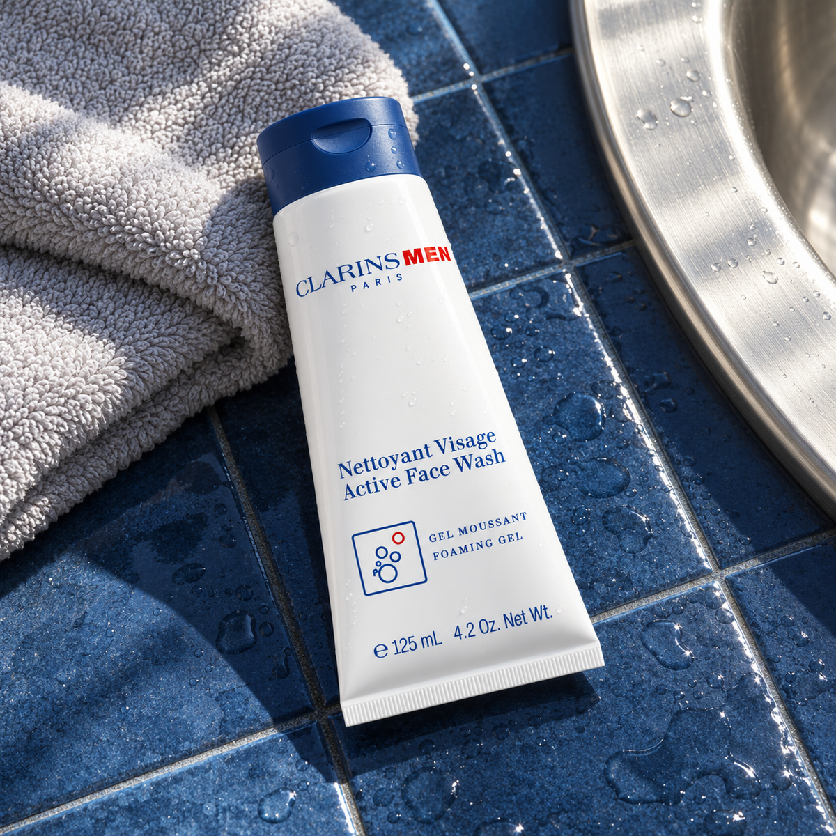 Clarins Men Active Face Wash 125 ml – atmosférická fotografie – MrRizz