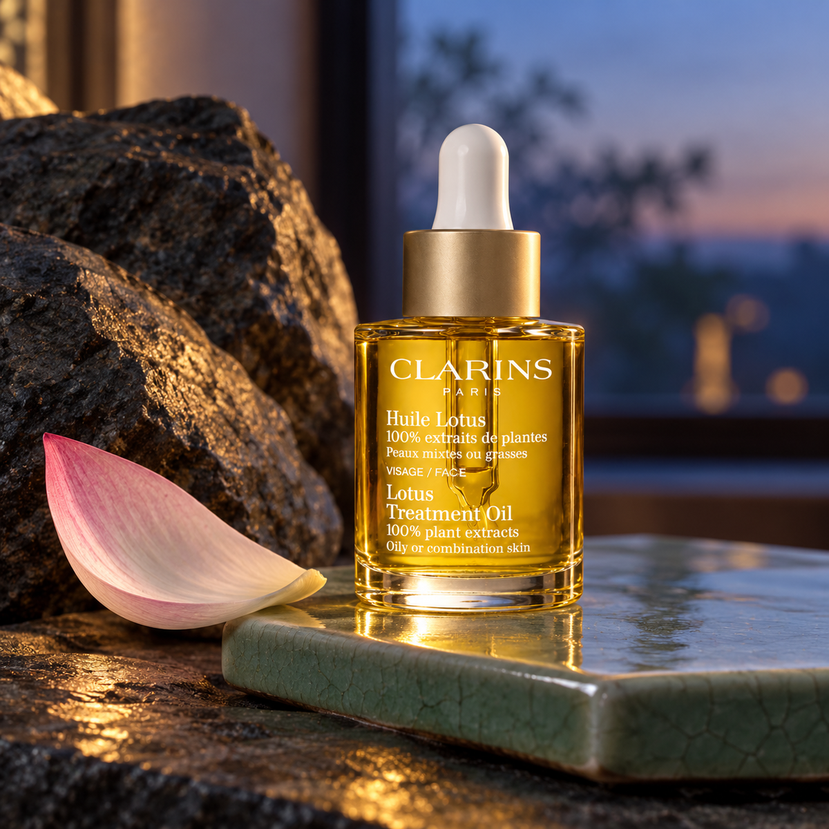 Clarins Face Treatment Oil Lotus 30 ml – atmosférická fotografie – MrRizz