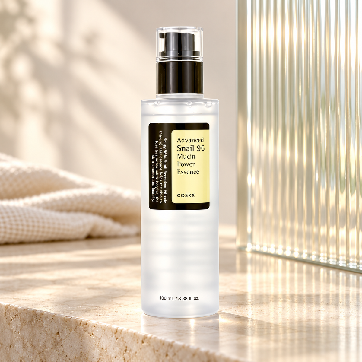 COSRX Advanced Snail Mucin Power Essence 100 ml – atmosférická fotografie – MrRizz