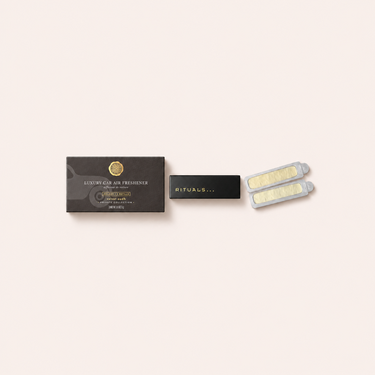 Rituals Velvet Oudh vůně do auta – držák + 2×3 g