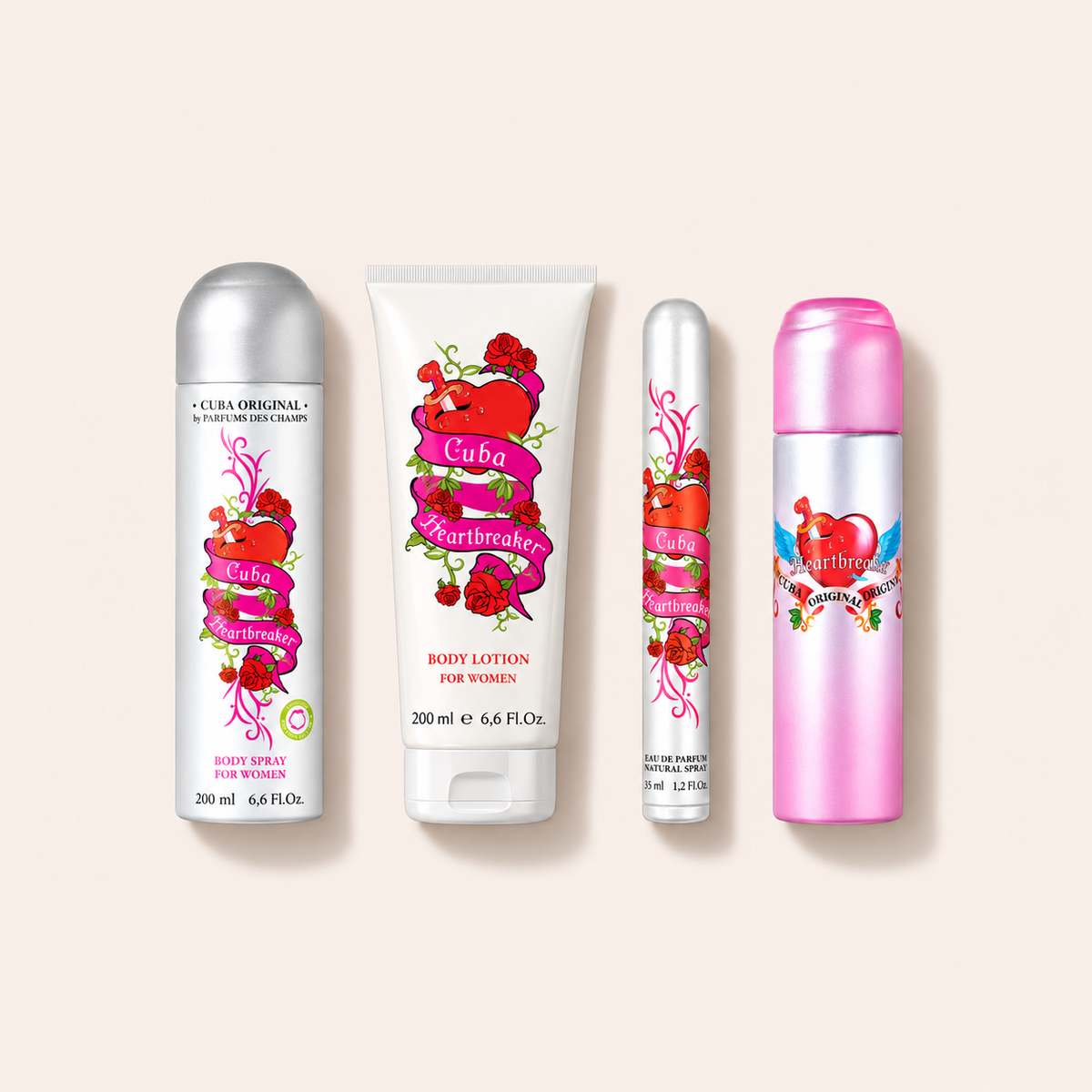 Cuba Heartbreaker – sada EDP 100 ml + EDP 35 ml + tělové mléko 200 ml + tělový sprej 200 ml – MrRizz