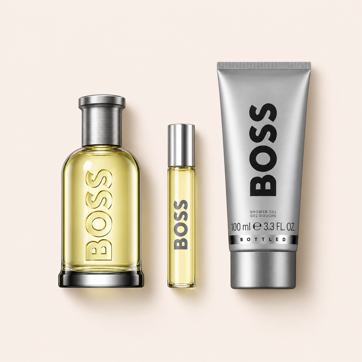 HUGO BOSS Boss Bottled EDT 100 ml + EDT 10 ml + sprchový gel 100 ml – set – MrRizz